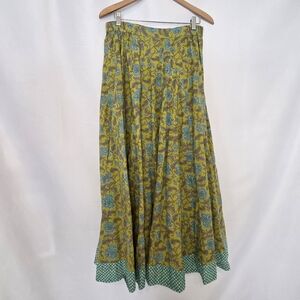 Utsa Full Floral And Polka Dot Cotton Indian Maxi Skirt